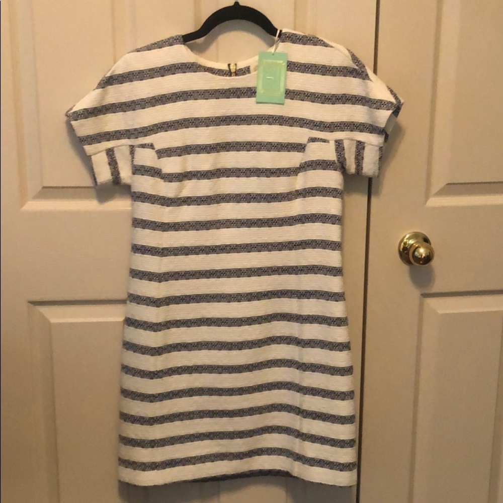 NWT Sail to Sable Navy/White Tweed Dress